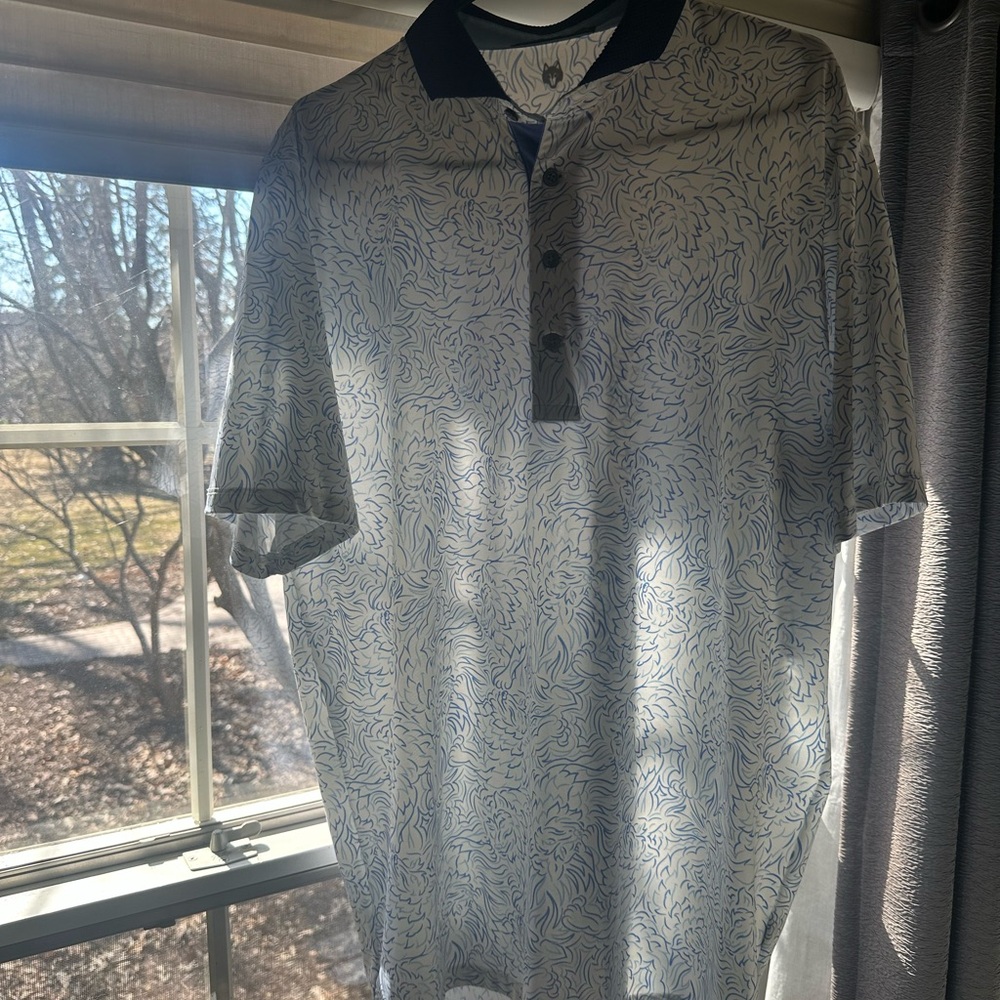 Greyson Polo Shirt - Blue and White Wolves